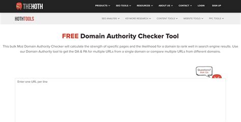 the hoth domain authority checker.